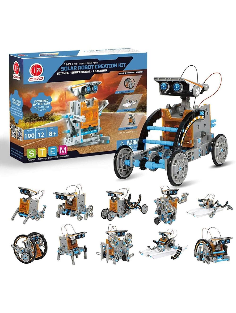 IR Ciro Solar Robot Creation Kit NEW Stem 12 in 1 Open Box Sealed Bags